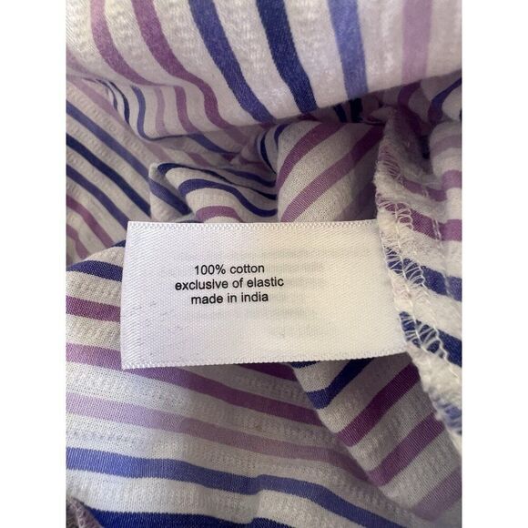 Lane Bryant White Purple Striped Skirt Top Set Plus Sz 16 Cotton Spring Smocked - Picture 10 of 12